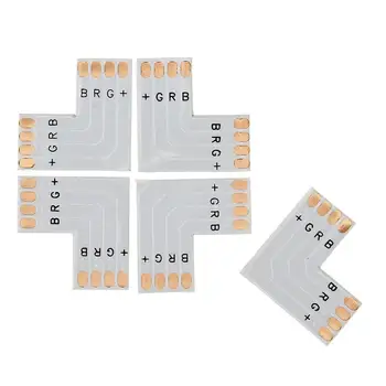 10buc Formă de L Cu 4 Pini Conector 10mm Unghi Drept Colț Solderless Conector Clip pentru 3528 5050 LED Strip Lumini de Banda