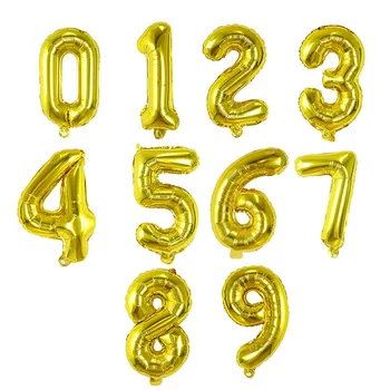 10buc/lot 16inch 0-9 Argint Aur a Crescut Numărul de Forma Balon de Folie Auto Sigiliu Cifre Aer Balon Petrecere Figura Digital Baloane