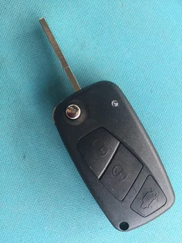 10buc/lot de schimb Noi Flip Shell Pentru Fiat 3 butoane cheie de la distanță cazul gol de acces fără cheie netăiat cheie lama de culoare neagra fara sigla
