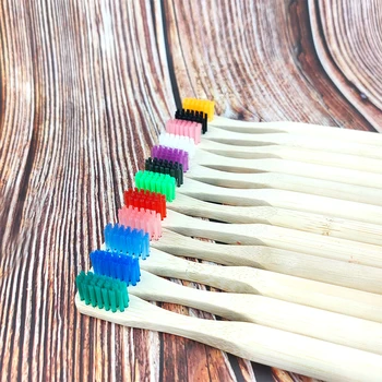10buc/lot Naturale Colorate Bambus Lemn Periuta de dinti Pentru copii din Lemn de Bambus Moale Dinte Perii de Carbune Reusabke Set Periuta de dinti