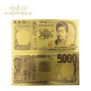 10buc/lot Nou Design Japonia Aur Bancnota de 5.000 de Yeni Bancnotelor în Aur 24k Placate cu Aur Bani Pentru Colectie