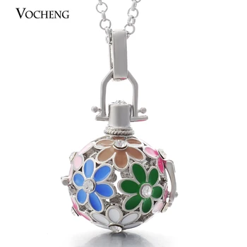 10buc/lot Vocheng Angel Ball 3 Culori de Cupru Metal Colier de Flori Ulei de Parfum Medalion cu Lanț din Oțel Inoxidabil VA-046*10