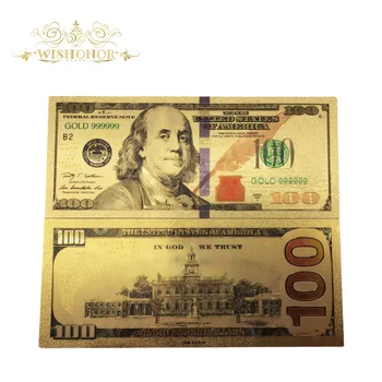 10buc/lot Vânzare Fierbinte de Culoare statele UNITE ale americii Aur de Bancnote Noi de 100 de Dolari Bancnote Replica Facturile de Bani în Placat cu Aur de Afaceri Cadou de Colectie