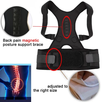 10buc Magneți Magnetic Corector de Postura Hernie de Disc Corective Spate Inferior Curea de Terapie Bretele de Umăr Spate Centura de Sprijin
