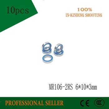 10buc MR106-2RS MR106RS MR106 L-1060 676 ABEC3 rulment profunde groove 6x10x3mm miniatură rulment