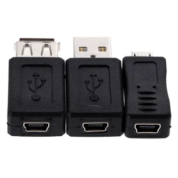 10buc OTG 5pin F/M Mini Changer Adaptor Convertor USB de sex Masculin la Feminin Micro USB Adaptor Conector Negru en-Gros