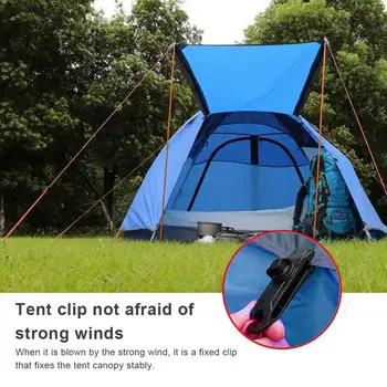 10BUC Prelata Clip Tent Cort de Ancorare de Urgență Cataramă în aer liber Camping Baldachin Cârlig Vânt Centura Barb Clip