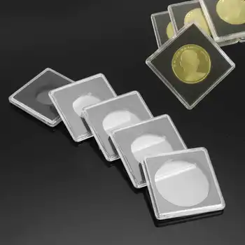 10BUC Pătrat de Plastic Monedă Titularul Capsule Recipient Monedă Transparent Gaine Mici, Rotunde, de Colectare de Monede Cutii de Afișare 24mm-40mm