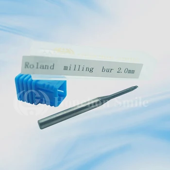 10buc Roland burs / Dimensiunea 2.0 mm/1.0.mm/0,6 mm Ax de 4mm,lungime 50mm /Dentare Zirconiu burs/calitate /unelte de Frezat
