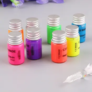 10buc/Set Invizibil de Fluorescență Îmbuteliată Baie Semnătura Stilou Cu Cerneală de Sticlă Fantana Dip Scris Stilou de Artă Cadouri