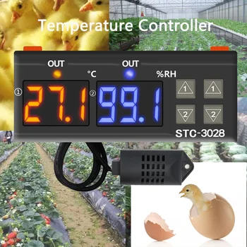10buc STC-3028 Termostat Controler de Temperatura cu Control de Umiditate Termometru Higrometru Controller Termostat 12V/24V/220V