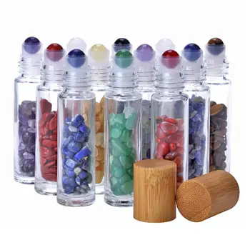 10buc Sticle cu Role Bambus Capace de Sticlă Portabil 10ml Reîncărcabile Pietre pretioase Ulei Esențial de Probă Sticle Container