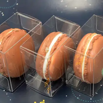 10buc Transparent Singur Macarons Cutii de Depozitare din Plastic Bomboane Ambalare Cutie Consumabile Partid pentru Bomboane, Cookie-uri Ciocolata, Gogoasa