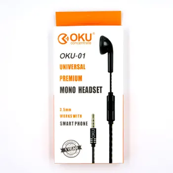 10buc Transport Gratuit OKU-01 3.5 mm Unică În Ureche Doar Mono Cască Earbud Cască cu Microfon Pentru Telefon Samsung XIAOMI