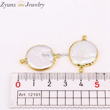 10BUC ZYZ298-2199 Monedă forma de Perle de apă Dulce Bratara Pentru Femei Reglabil Brățară Lanț de Aur Farmecul Brățară