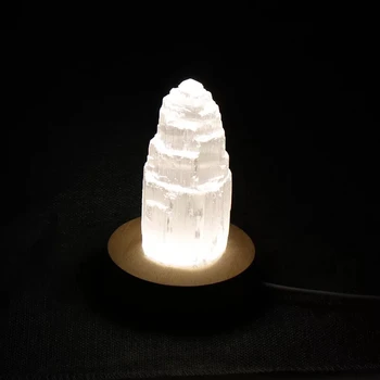 10cm Naturale de cuarț de cristal de selenit lampa de vindecare reiki decor acasă minerale-specimen de colectare