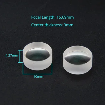 10mm Mini Optice din Sticlă distanță Focală -16.69 mm Optica Dublu Concav Lentile de Sticlă Minifier Obiectiv 2 BUC Lentile Biconcave