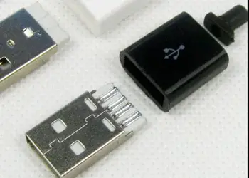 10pc/lot DIY USB 2.0, UN Bărbat de Asamblare Adaptor Conector Priza negru