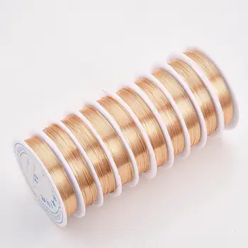 10Rolls Sârmă de Cupru 0.2 / 0.3 / 0.4 /0.5 /0.6 / 0.7 / 0.8 mm de Lungă Durată Placat cu Aur pentru Bijuterii DIY Face Lumina de Aur Argint
