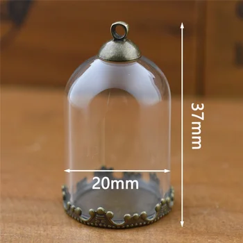 10set 30*20mm tub gol borcan de sticlă cu setarea de bază margele capac set flacoane de sticlă pandantiv de sticlă constatările de bijuterii
