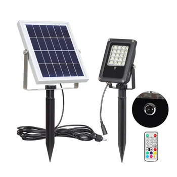 10W/50W Solare LED Spotlight în aer liber RGB Schimbătoare Cu Control de la Distanță Estompat rezistent la apa IP65 Pentru Garden Home Decor de Perete de Lumină
