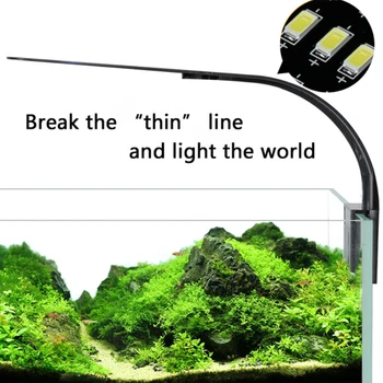 10W Acvariu Lampa Led Ultra-subțire Lumini 220V IPX7 Alb Albastru Lumina Compact Clip pe Rezervor de Pește Lampa cu 24 Led-uri Lumini de Plante Acvatice