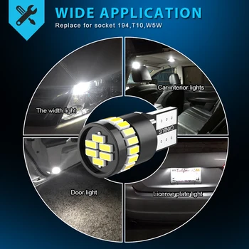 10x W5W LED T10 LED Lumini Auto de Interior Pentru Mitsubishi Outlander Lancer 10 9 Galant ASX Pajero Sport L200 Colt led-uri pentru auto 12V