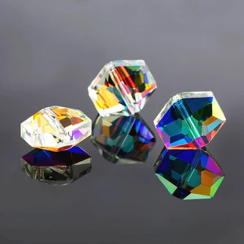 10x12mm/12x14mm Strălucitoare Formă hexagonală de Sticlă margele de cristal margele Vrac Distanțier margele fatetate Bijuterii Margele pentru cercel face DIY