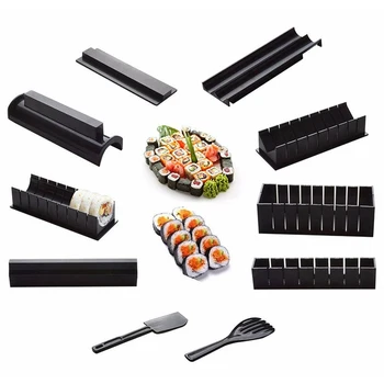 11 Buc/Set Sushi Set de unelte de BRICOLAJ a Face Sushi Kit Triunghi Dreptunghi Forma de Inima Sushi Mucegai Rola de Orez Mucegai Bucătărie Sushi Instrumente