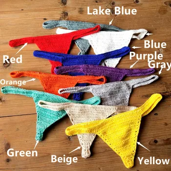 11 Culoare Handmade Crosetat rezistența Pantaloni pentru Femei Sexy Bikini Pantaloni de Plaja Vedea Prin