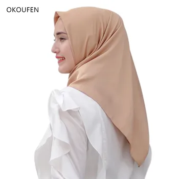 110*110cm Femei din Satin Eșarfă pentru Malaezia Musulman Doamna de Dimensiuni Mari voal de Nunta Hijab Șaluri Văl Acoperitoare Islamic Foulard