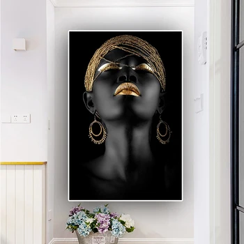 110*150cm dimensiuni mari Artă Africană Femeie Portret Picturi pe Panza Negru Scandinave Perete Poster Art Decor Acasă Nici un Cadru