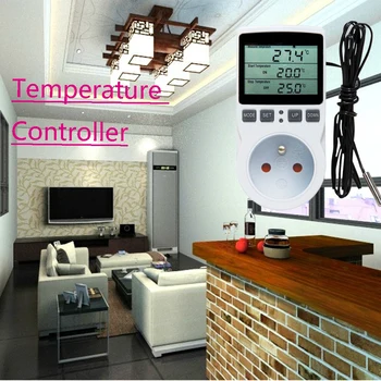 110-230V Multi-Funcția de Termostat Digital Controler de Temperatura Priza Cu Temporizator Senzor Sonda Încălzire Răcire