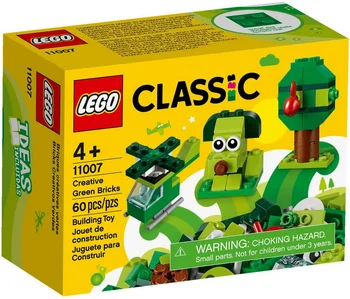 11007 LEGO CLASSIC Verde Creative Cărămizi - Jucării Pentru Băieți Și Fete, Cifre + 3 Ani, Blocuri de Piese, Originale