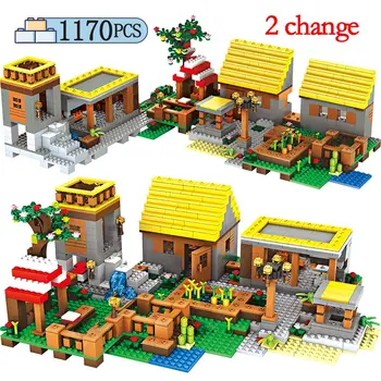 1170pcs Visul de Aur Sat Casa de Blocuri de Constructii Compatibile Oraș Cărămizi Set Jucarii Pentru Copii, Cadouri pentru copii