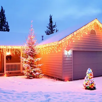 12 buc 4*0.6 m Cortina Sloi de gheață Șir Led lanterne Ghirlande de Crăciun în aer liber, Copac Xmas Holiday Petrecere Acasă Decorative de Lumină