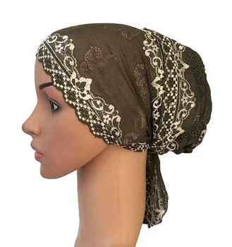 12 BUC Femeile Musulmane Capac Interior Arabe Dantela Hijabul Islamic articole pentru acoperirea capului Chimioterapie Turban Pălărie Împachetări de Moda de Culoare Aleatorii
