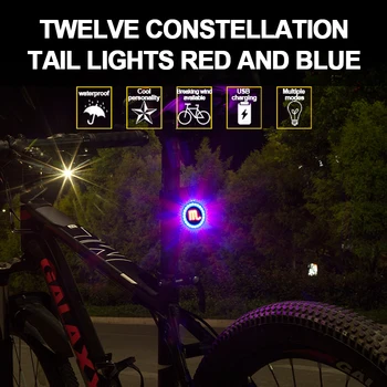12 Constelație de Biciclete Lumina Ciclism Stop USB Reîncărcabilă Lanterna Scaun Lampă Impermeabil Bicicleta Stop Accesorii