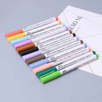 12 Culori Erasable Whiteboard Marker Uscat Șterge Semn Fine One Set Consumabile