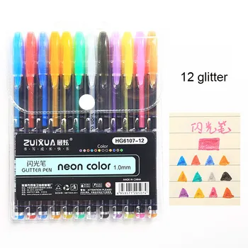 12 Culori Gel Pixuri Set Pastel Metalice Neon Sclipici Pixuri pentru Copii Cărți de Colorat pentru Adulți Jurnalizare Desen Doodling Art Markeri