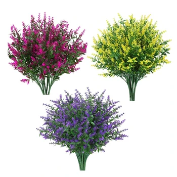 12 Fire Artificiale Flori de Lavanda în aer liber Fals Flori pentru Decor Imitatie de Plante de Grădină Veranda Decorarea Fereastră Cutie