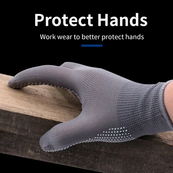 12 Perechi de Mănuși de Lucru Non-alunecare Respirabil Nailon de Siguranță de Protecție Cu Punct de Palmier Acoperire Bărbați Femei Mâna Protector, Mănuși de Lucru