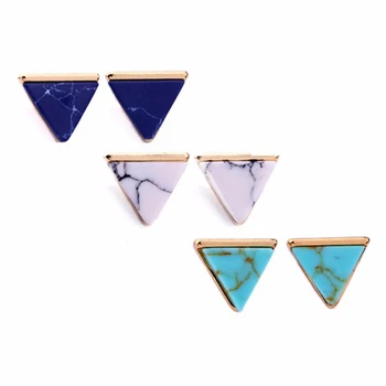 12 perechi /multe accesorii de moda vintage din metal geometrice piatră sintetică triunghi cercei pentru femei