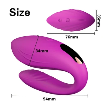 12 Viteza U shape Vibrator Vibratoare Jucarii Sexuale Pentru Femei Cuplu G-Spot Stimularea Clitorisului Masturbatori de la Distanță Dublu Cap Vibrator