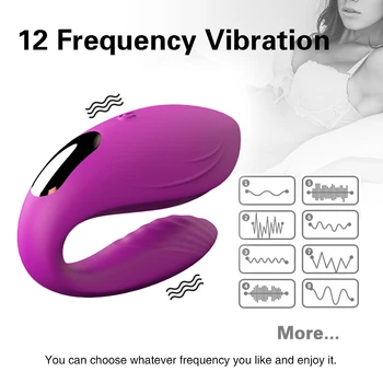 12 Viteza U shape Vibrator Vibratoare Jucarii Sexuale Pentru Femei Cuplu G-Spot Stimularea Clitorisului Masturbatori de la Distanță Dublu Cap Vibrator