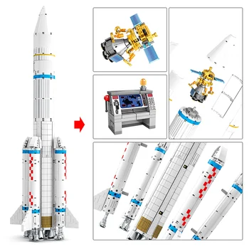1202pcs Oraș Tehnică Aerospațială Rachete Astronaut Blocuri Creator Spațiu Launcher Figura Cărămizi Jucarii Pentru Copii Baieti