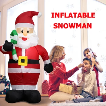 120cm Uriaș Moș Crăciun cu Carja Gonflabile Jucării de Crăciun elemente de Recuzită, Decor Colorat om de Zapada pentru uz Casnic Accesorii Petreceri