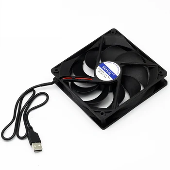 120mm USB DC 5V silențioasă ventilator, plasă de plastic acoperă și silicon pad pentru laptop-ul/router /DVR /Playstation/Xbox/PC cooler
