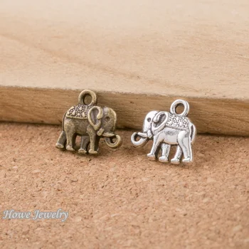 120pcs epocă Elefant farmecele se potrivesc pentru Pandantiv Stil European bijuterii DIY constatările D054