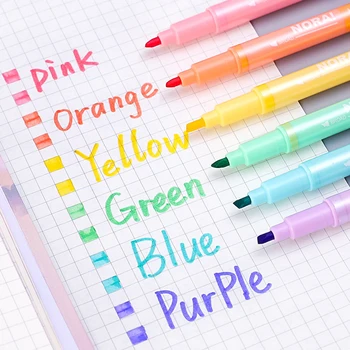 12buc/set 6 Culori cu două capete Watercolor Pen Macaron de Evidențiere a Proteja Ochii de Pictură Markeri Pen Arta Papetărie Aprovizionare